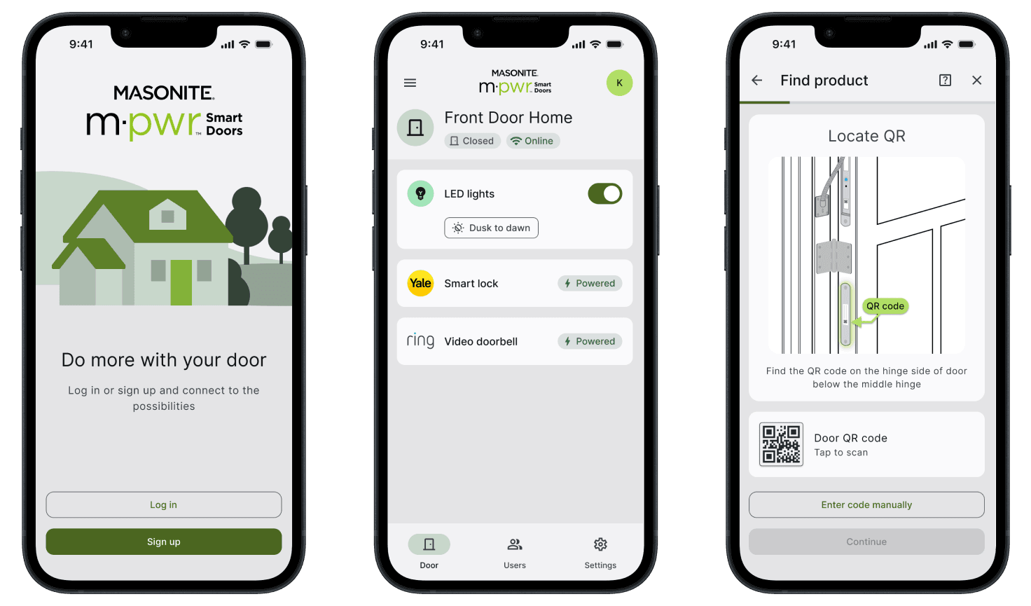 A mobile app to help control a powered, smart home door