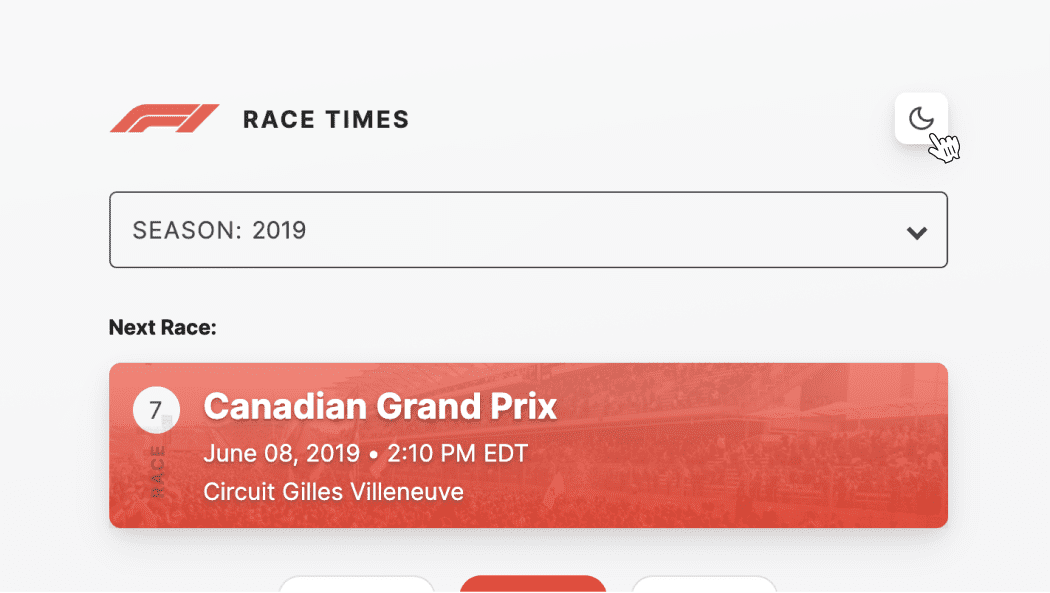 Upcoming Race