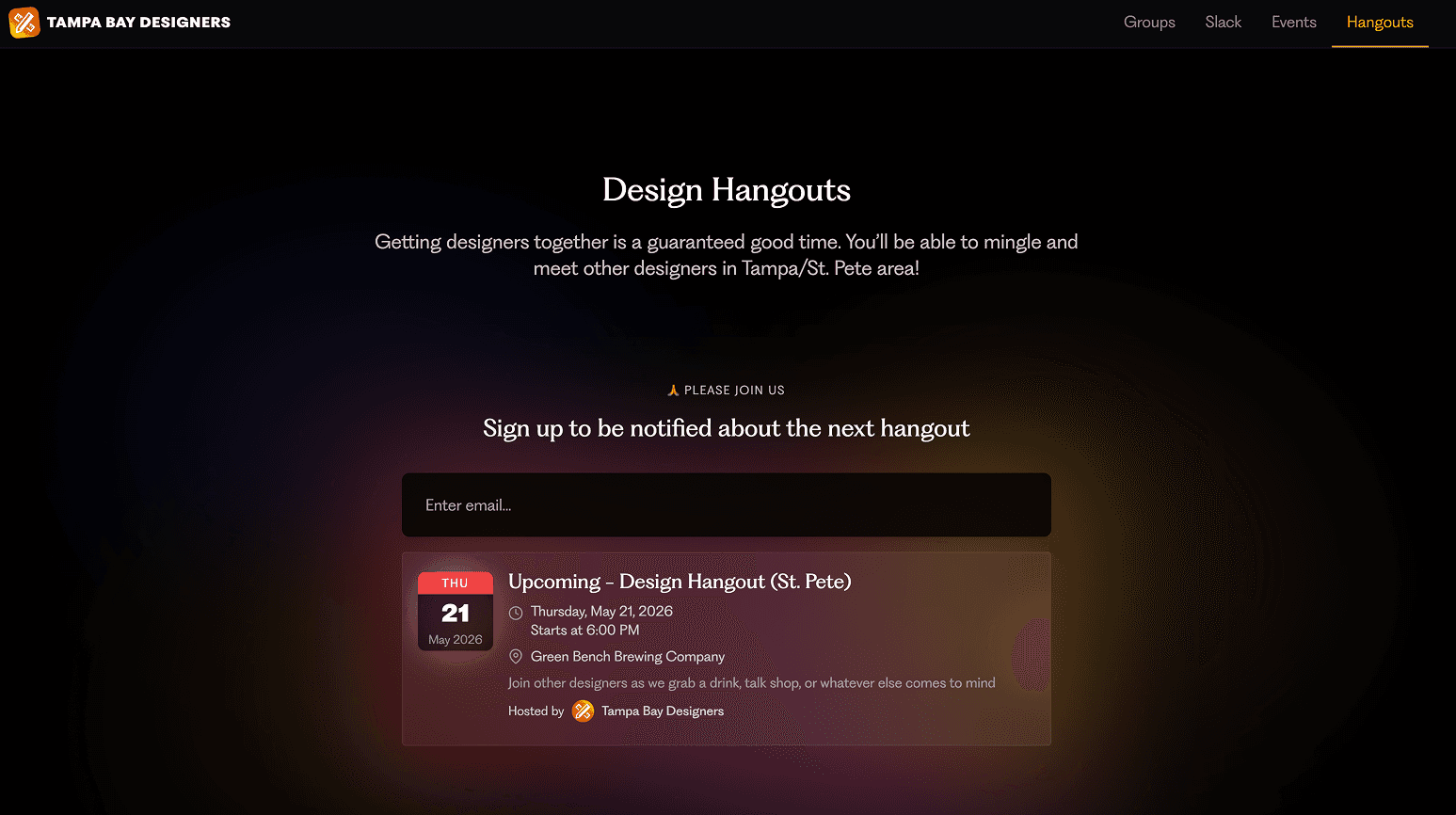 Newlsetter and calendar sign up
